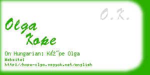 olga kope business card